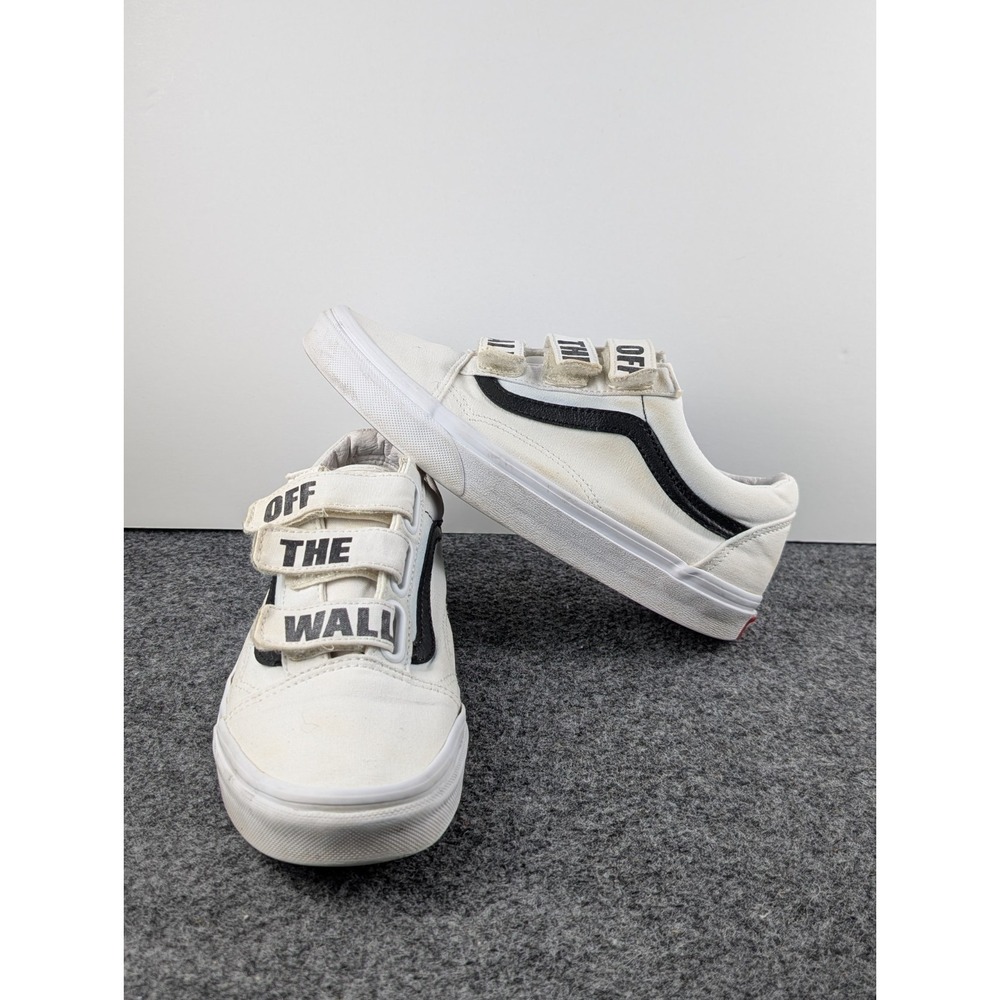 Vans Old Skool V Prison Mens 6 Womens 7.5 White Black Athletic Shoes Sneakers